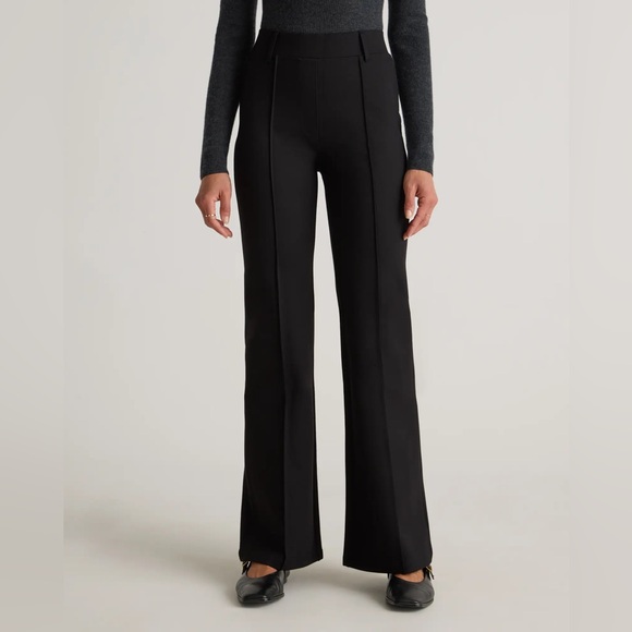 NEW Quince Ultra-Stretch Ponte Flare Leg Pants 30" Inseam Black Medium M NWT - Picture 1 of 13